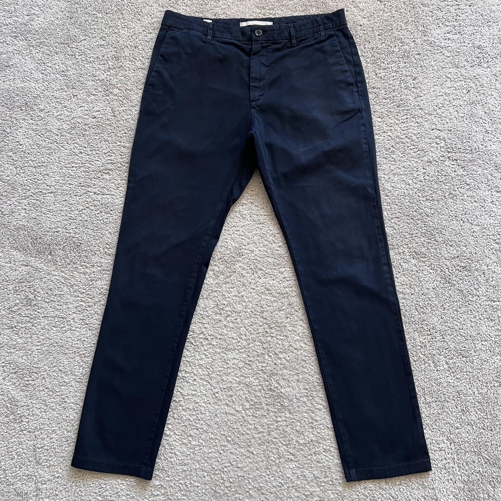 Norse Projects Aros Slim Light Stretch Pants Mens 33x31 Blue Chino Casual